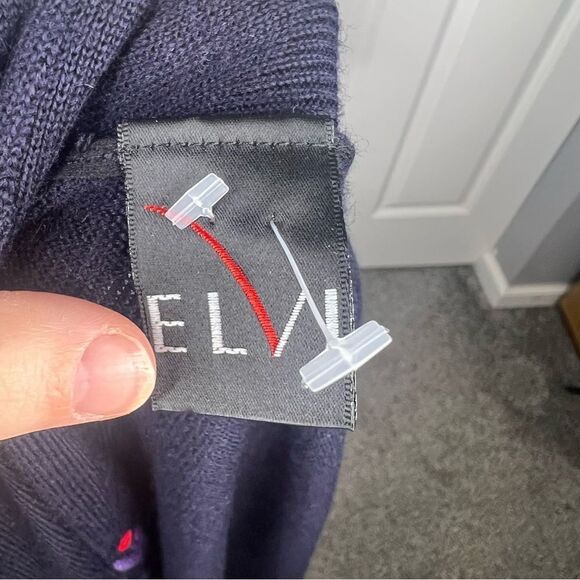 Sz OS Elvi Vintage Black Purple Floral Embroidered Sweater Vest - Picture 8 of 10